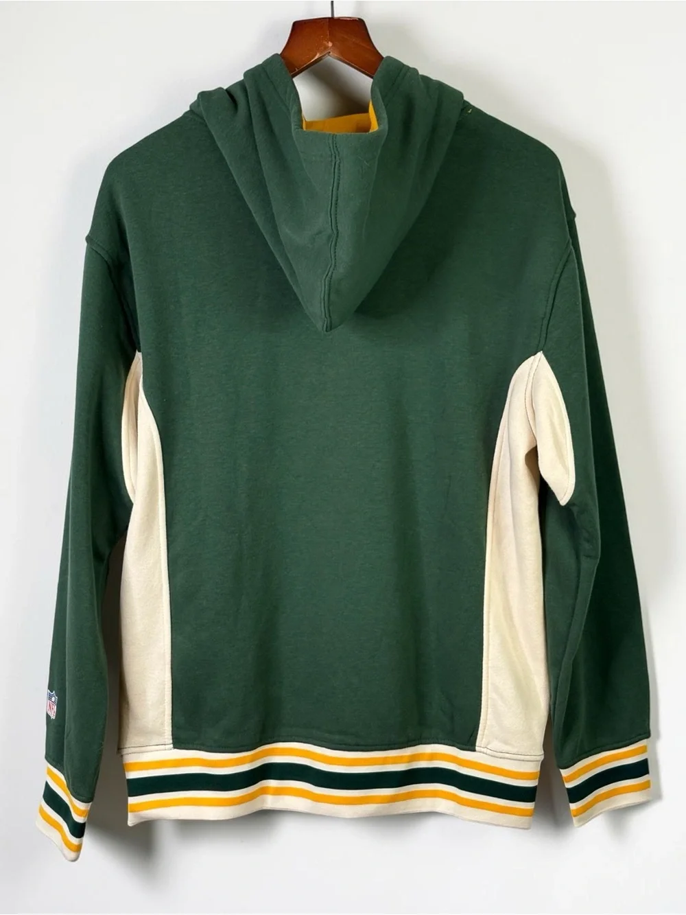 NWT Ultra Game NFL Green Bay Packers Rewind Colorblock Fleece Hoodie Size S - Picture 5 of 10
